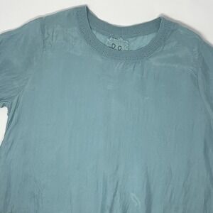 Johnny Was Pete & Greta 100% Cupra Tee T-Shirt Robin Blue Short Sleeve XS Silky